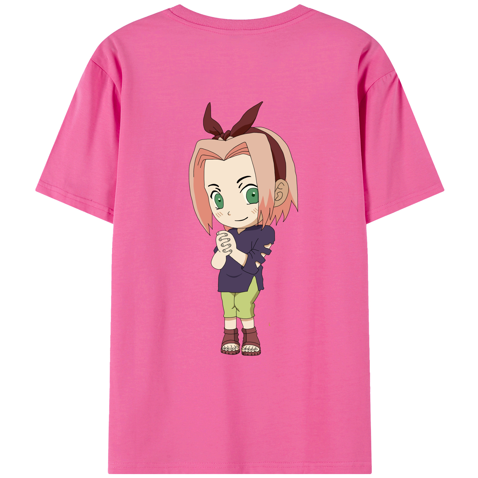 （画像用） NARUTO -ナルト- 春野サクラ Haruno Sakura レディース半袖Tシャツ(バックプリント)